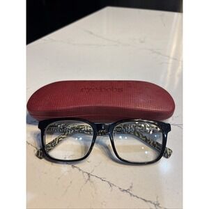 Eye Bobs Through Glasses, Reading Glasses, with Case, -2.25 Black Cheetah W/case